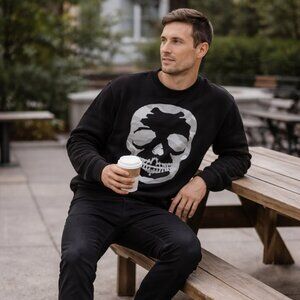 Zadig & Voltaire Men’s Black Camo Skull French Terry Sweatshirt